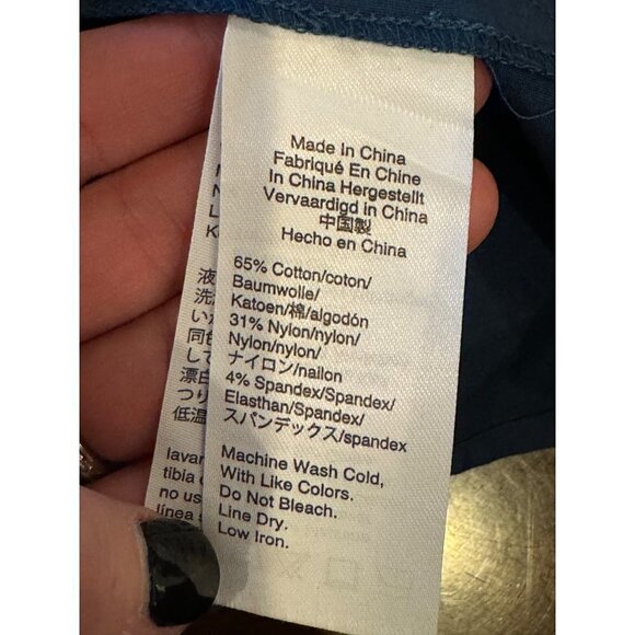 Universal Standard For‎ J Crew Blue Poplin Drop Waist Ruffle Hem Dress Size XS - Picture 11 of 11